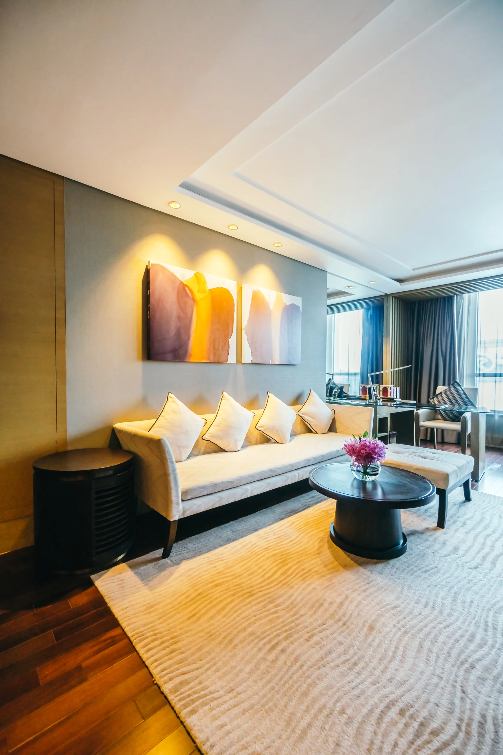 Regular house cleaning Summit NJ – spotless living room with hardwood floors and clean furniture