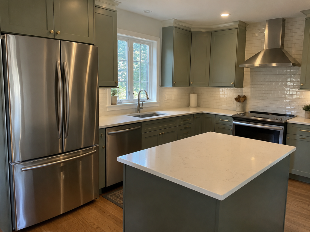 Clean kitchen island after house cleaning Westfield NJ service